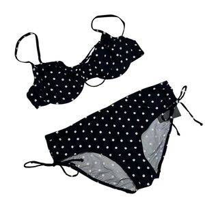 Liz Claiborne NWT Polka Dot Navy & White Bikini SZ XL